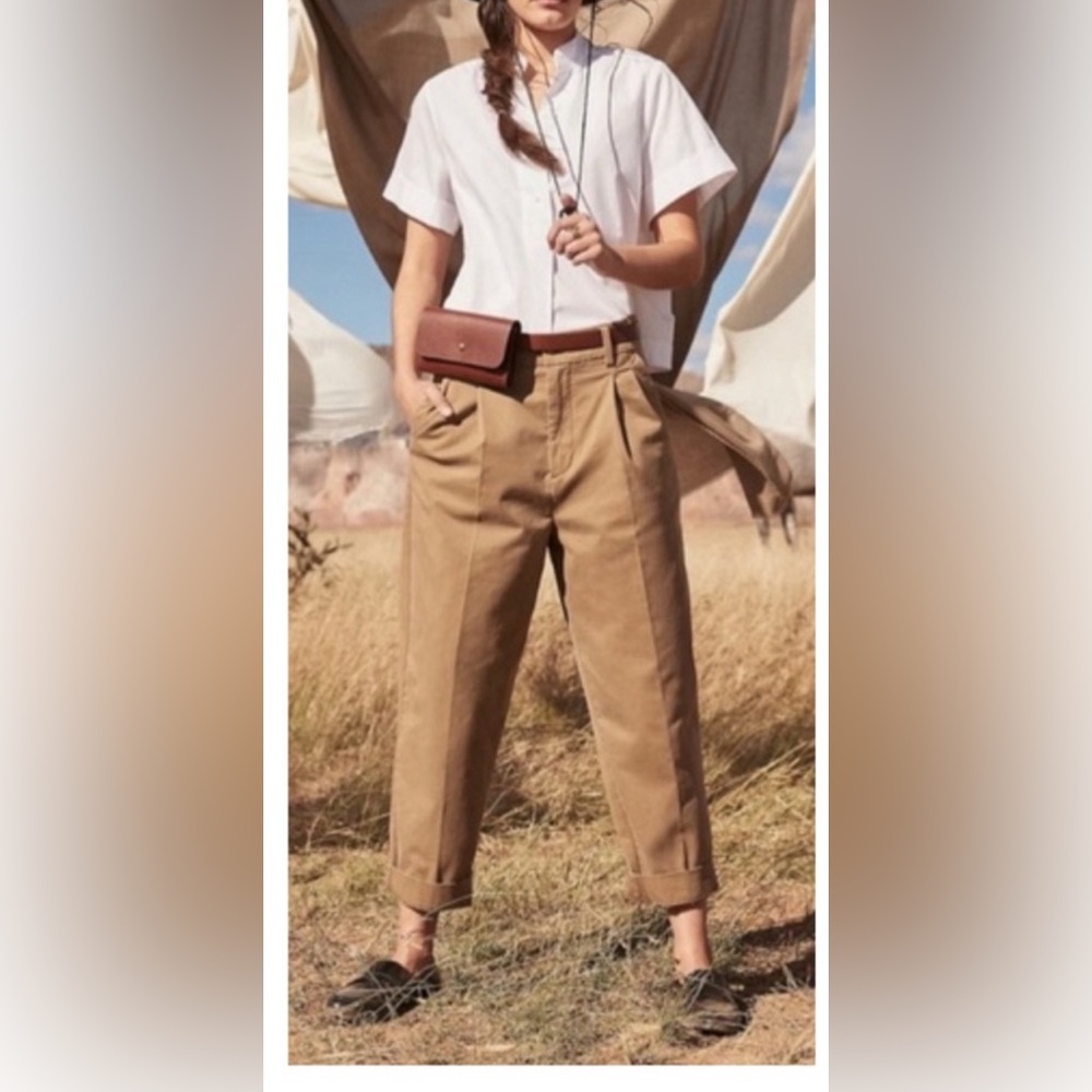 Banana Republic Pleated Crop Authentic Chino